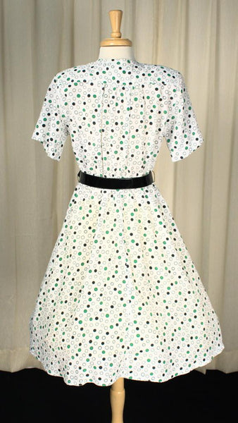 80s does 1950s Polka Dot Dress Cats Like Us