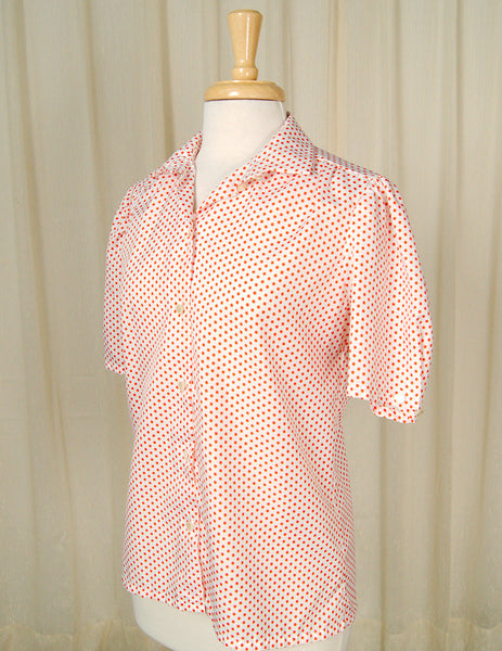 80s does 1950s Red Polka Top Cats Like Us