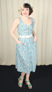 80s does 1950s Vintage Floral Dress Cats Like Us