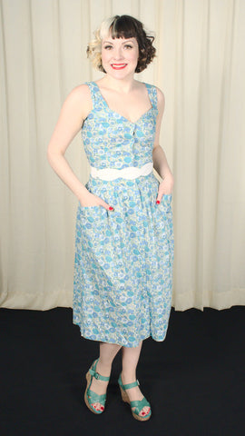 80s does 1950s Vintage Floral Dress Cats Like Us