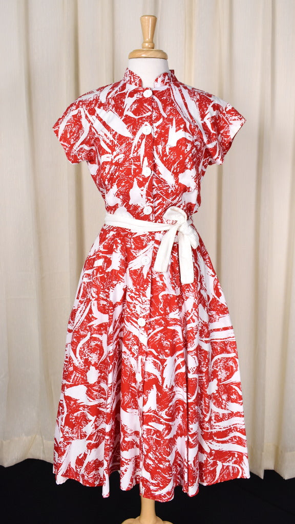 tropical retro dress Retro Palm Tree & Striped Print V-Neck Wrap Dress for Women