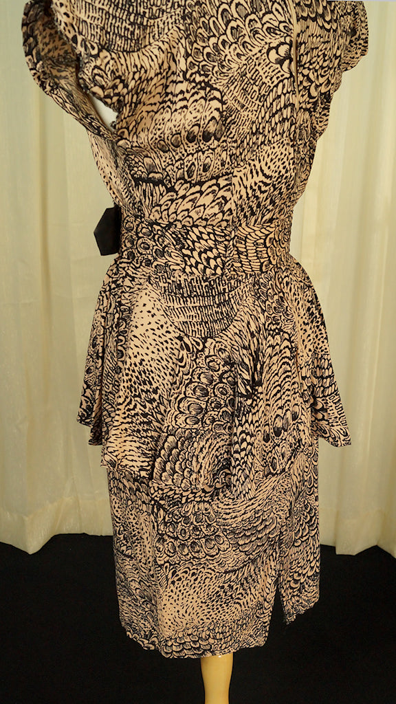 80s does 40s Wild Peplum Dress  Cats Like Us