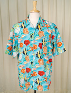 90s does 1960s Fish Shirt Cats Like Us