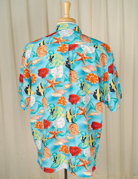 90s does 1960s Fish Shirt Cats Like Us