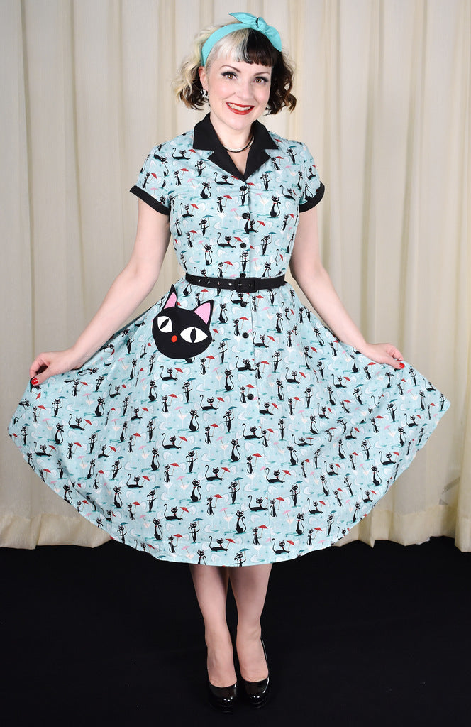 Alexis Kitty Cat Martini Retro Womens Dress by Unique Vintage – Cats Like Us