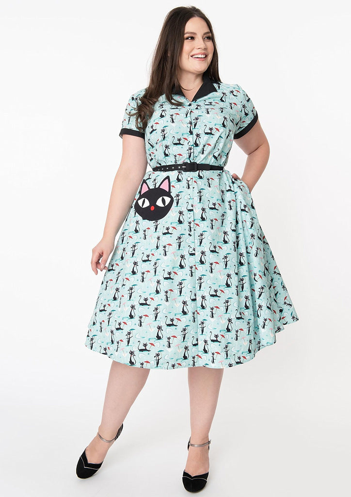fitted lace wedding dress Alexis Kitty Cat Martini Retro Womens Dress by Unique Vintage – Cats Like Us