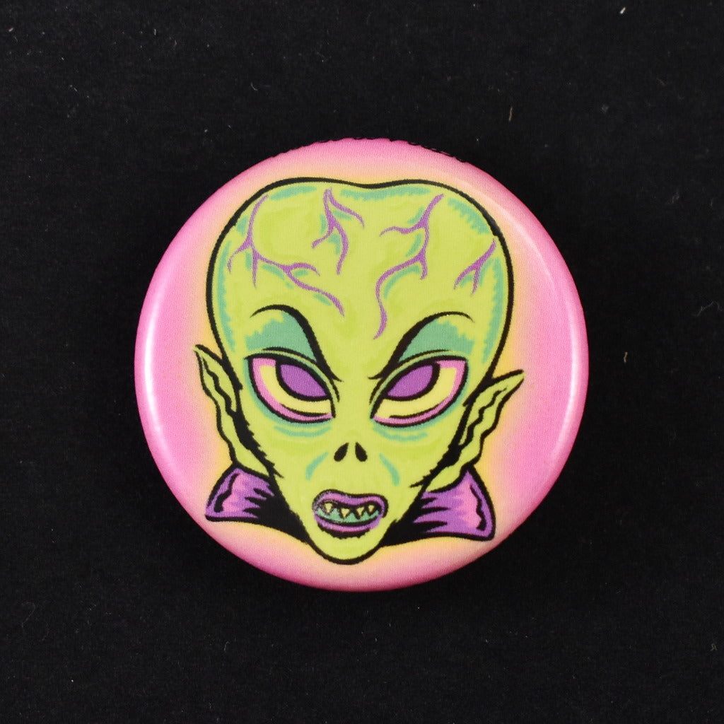 Alien Overlord Button Pin Cats Like Us