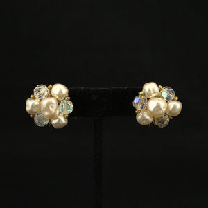 Aurora Borealis & Pearl Vintage Earrings Cats Like Us