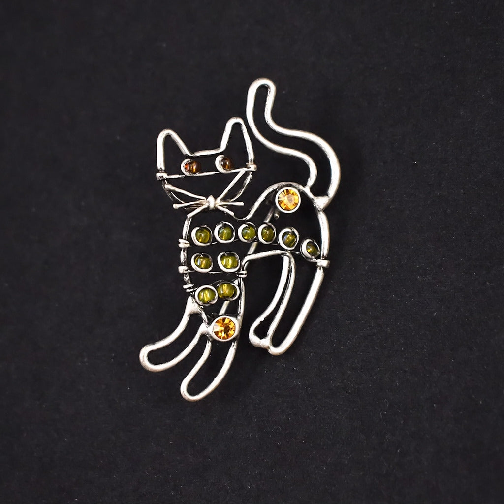 Beaded Kitty Brooch Pin Cats Like Us