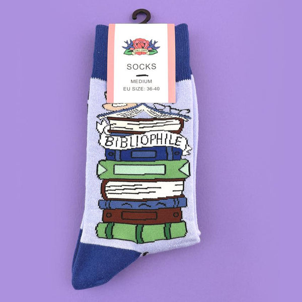 Bibliophile Book Socks Cats Like Us