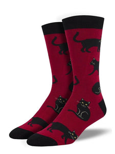 Black Cat Socks in Red Cats Like Us