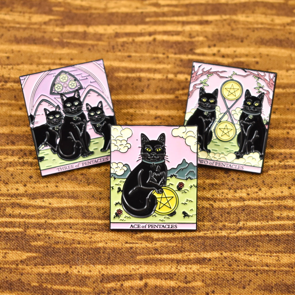 Black Cat Tarot Pin Set Cats Like Us