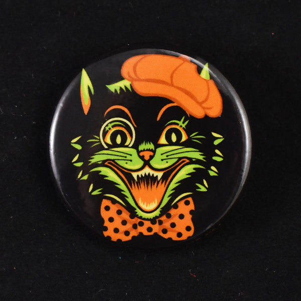 Black Cool Cat Button Pin Cats Like Us