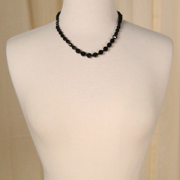 Black Faceted Bead Necklace Cats Like Us