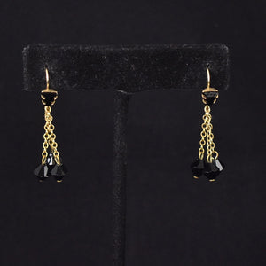 Black Faceted Chain Vintage Earrings Cats Like Us