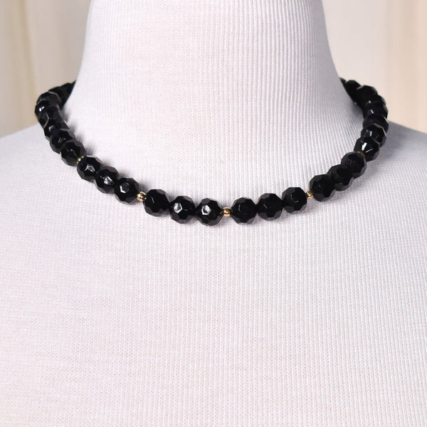 Black Faceted & Gold Necklace Cats Like Us