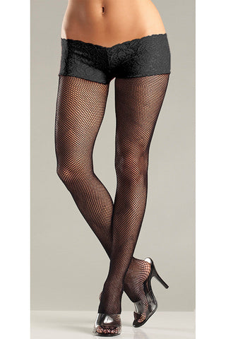 Women's Plus Size Nude Fishnet Pantyhose with Back Seam