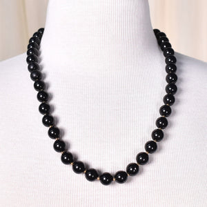 Black & Gold Bead Necklace Cats Like Us