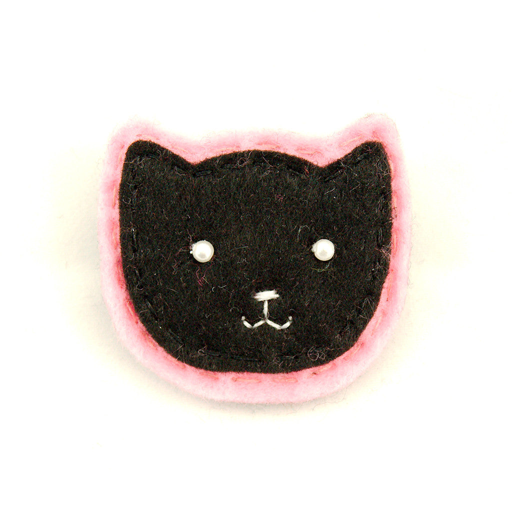 Black Kitty Pin in Pink Cats Like Us