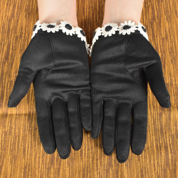 Black & White Daisy Gloves Cats Like Us