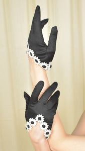 Black & White Daisy Gloves Cats Like Us