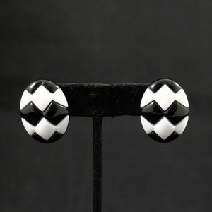 Black & White Oval Vintage Earrings Cats Like Us