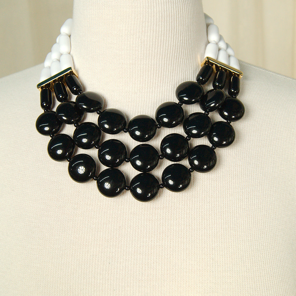 Black & White Tiered Necklace Cats Like Us