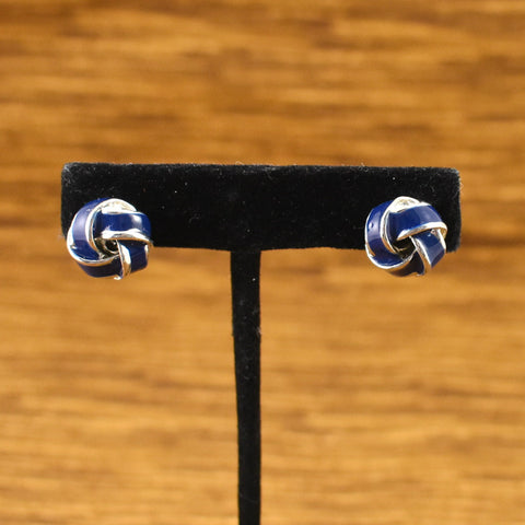 Blue Enamel Knot Earrings Cats Like Us