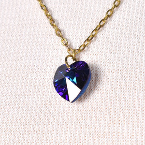 Blue Faceted Heart Necklace Cats Like Us