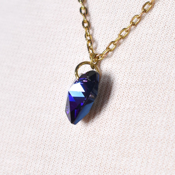 Blue Faceted Heart Necklace Cats Like Us