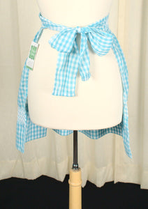 Blue Gingham Embroidered Vintage Apron Cats Like Us