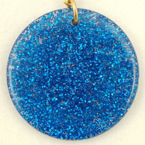 Blue Glitter Disc Earrings Cats Like Us