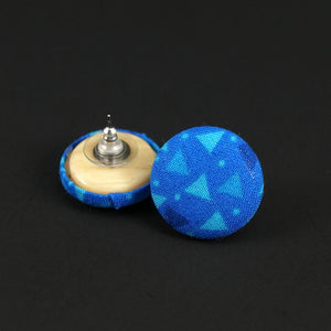 Blue Ocean Button Earrings Cats Like Us