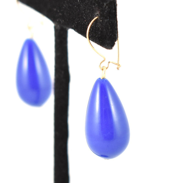 Blue Teardrop Bead Earrings Cats Like Us