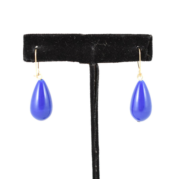 Blue Teardrop Bead Earrings Cats Like Us