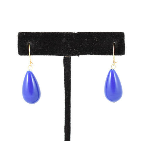 Blue Teardrop Bead Earrings Cats Like Us