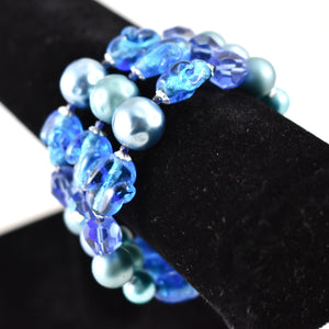 Blue Wrap Bead Bracelet Cats Like Us