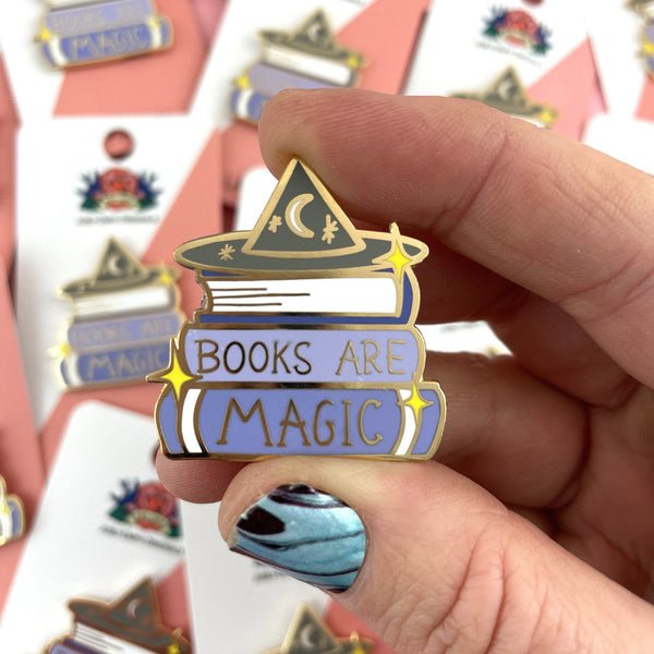 Books Are Magic Enamel Pin Cats Like Us