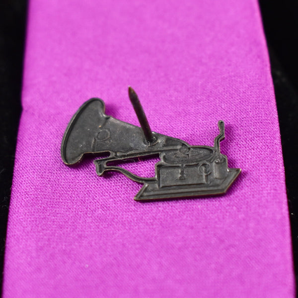 Brass Phonograph Tie Tack Cats Like Us