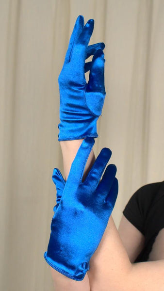 Bright Blue Button Gloves Cats Like Us