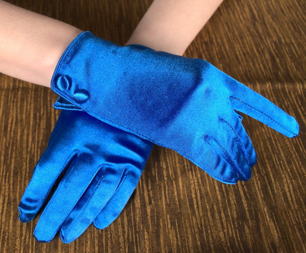 Bright Blue Button Gloves Cats Like Us