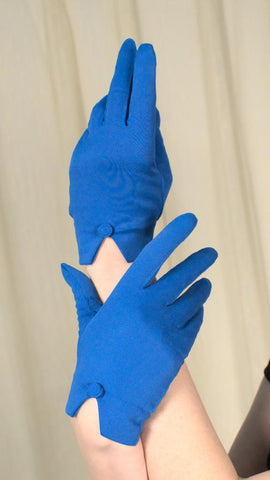 Bright Blue Rosette Gloves Cats Like Us