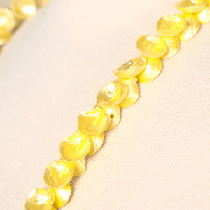 Bright Yellow Shell Vintage Necklace Cats Like Us