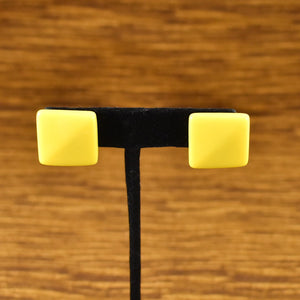 Bright Yellow Square Earrings Cats Like Us