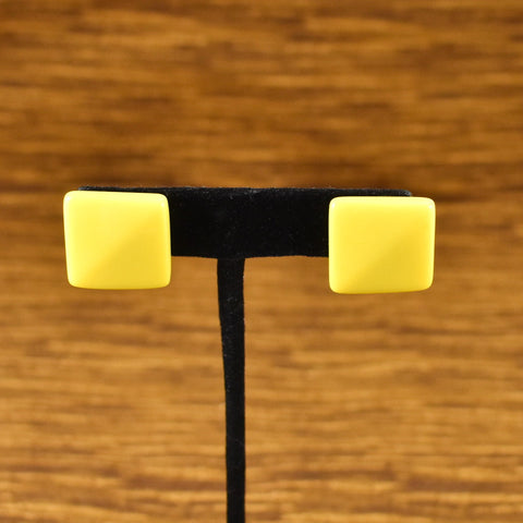 Bright Yellow Square Earrings Cats Like Us