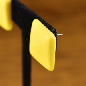 Bright Yellow Square Earrings Cats Like Us