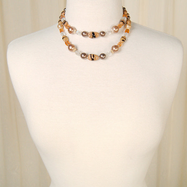 Brown Double Strand Necklace Cats Like Us
