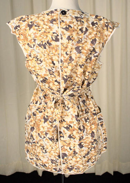 Brown Floral Smock Apron Cats Like Us