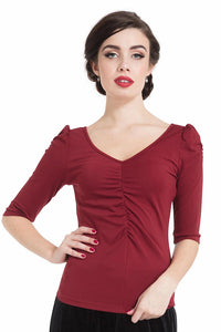 Burgundy Von Teese Knit Top Cats Like Us