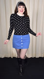 VooDoo Vixen Button Up Blue Mini Skirt